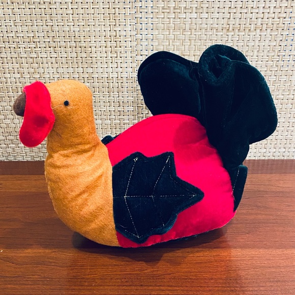 🍁🌟2xHP🌟NWOT Fall Decor Set: Plush Velvet Gobbler Turkey & Autumn Blessing Sign - Picture 2 of 13